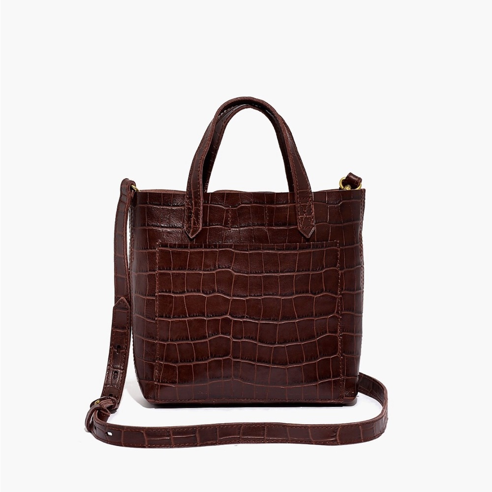 New, never used Madewell Small Transport Croc Embossed Leather crossbody tote.